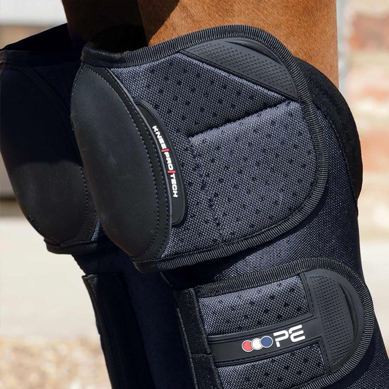 Premier Equine Airtechnology Travel Boots Navy Front Knee Detail
