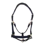 Silver Crown Paracord Headcollar Black Leather