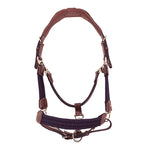 Silver Crown Paracord Headcollar Tan Conker Brown Leather
