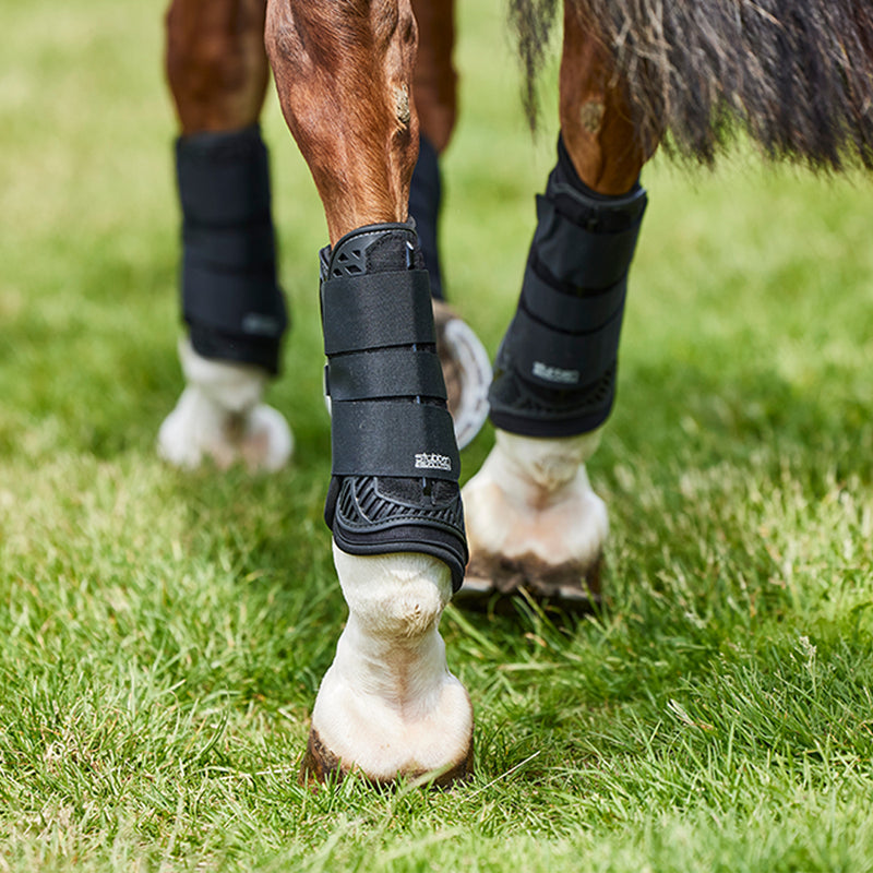 stubben cross country boots on horse hind pair