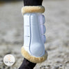 Catago Dressage Sheepskin Brushing Boot white on horse